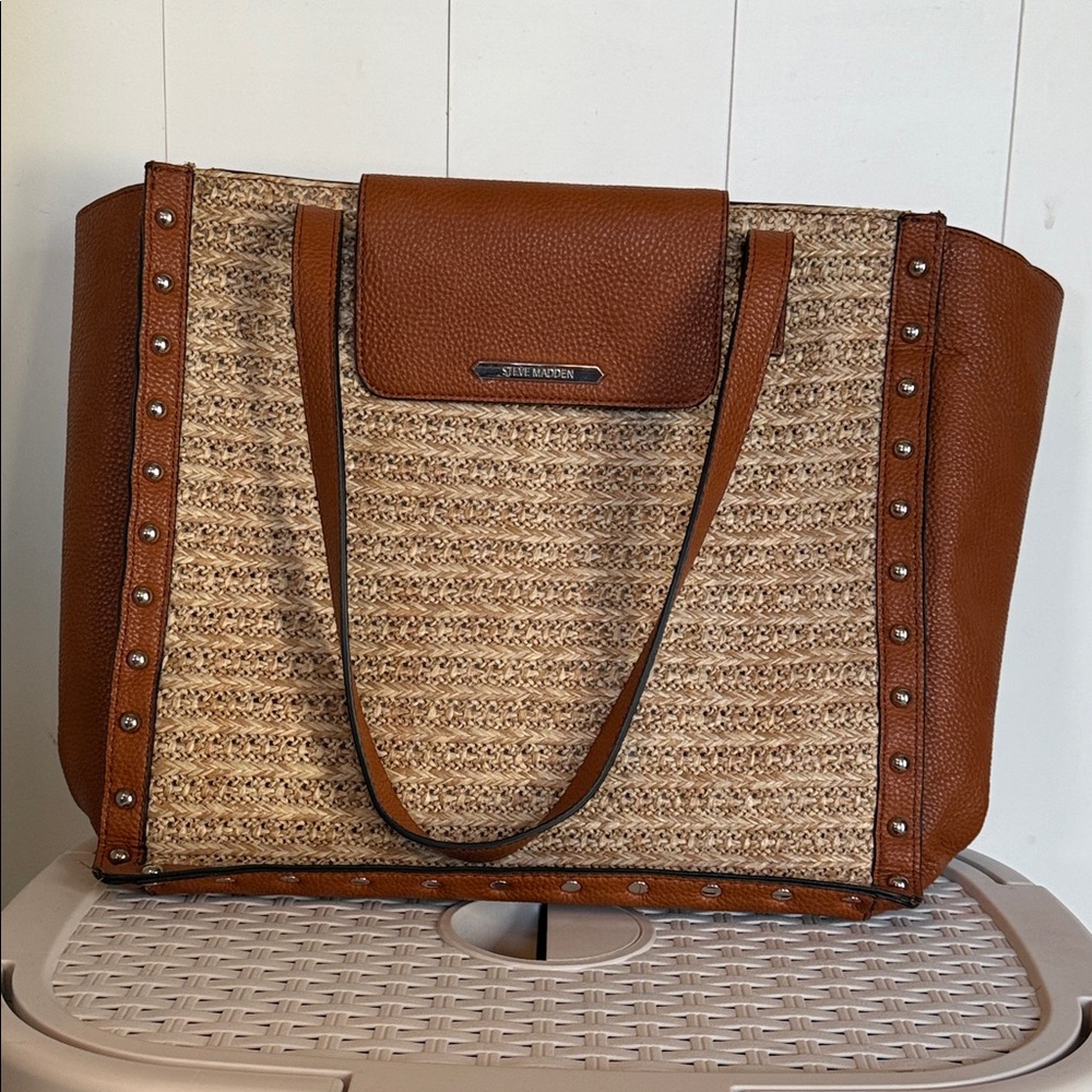 Steve Madden Tan and Brown Tote Bag